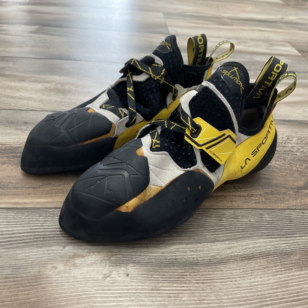 La Sportiva Solution Rock Climbing Shoe US 11 EU 44.5 White/Yellow